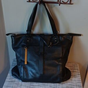 LEONELLO BORGHI Leather Tote Laptop Work Bag